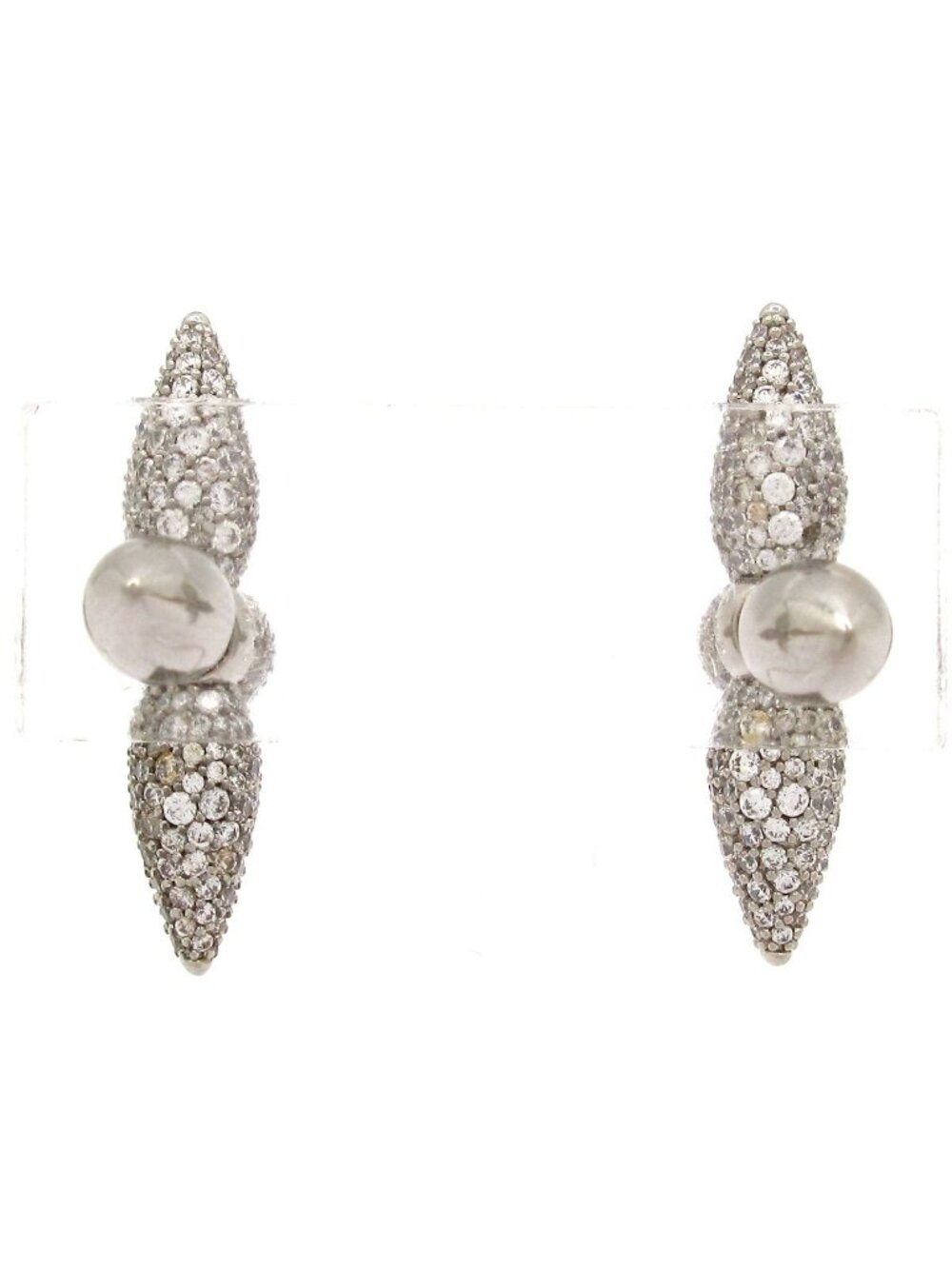 Louis Vuitton Earrings Boucles D'oreilles Strass Silver Clear
